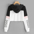 Crop Top Hoodie  Sweatshirt Hoodies Women Patchwork Lett - ROUTINE FASHION